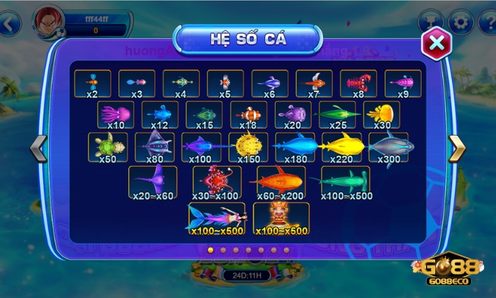 bắn cá go88 Chi tiết luật chơi bắn cá Go88