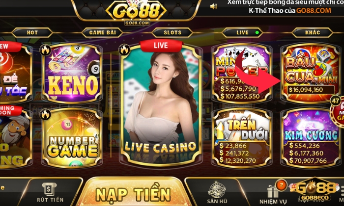 bầu cua mini go88 Click vào biểu tượng Bầu Cua Mini và tham gia chơi