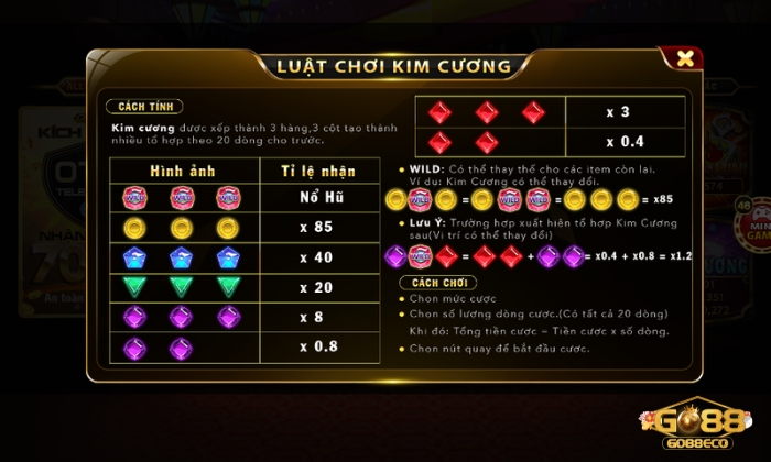 Kim Cương Go88 Quy tắc chơi Kim Cương Go88 chi tiết