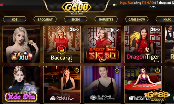 live casino go88 Tổng quan về sảnh game Live Casino Go88