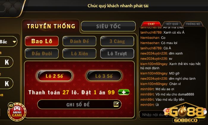lô đề siêu tốc Go88 Tỉ lệ trả thưởng cao là ưu thế của gảm lô đề siêu tốc Go88