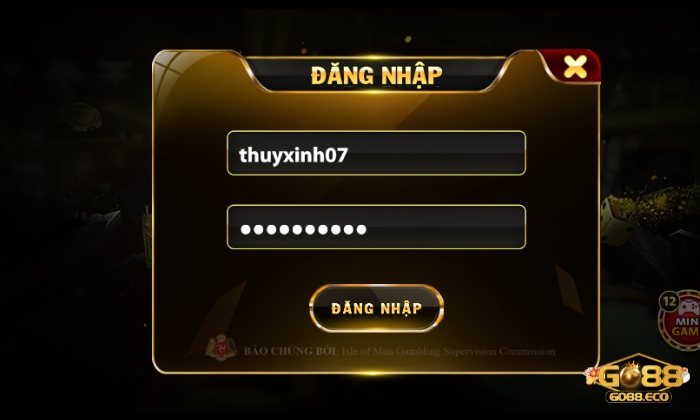 rút tiền Go88 Điền thông tin để đăng nhập tài khoản trên cổng game Go88