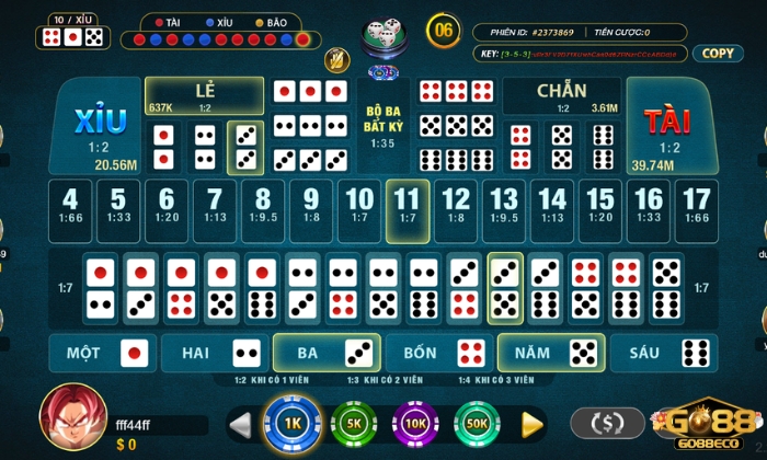 sicbo go88 Tham gia bàn chơi Sicbo
