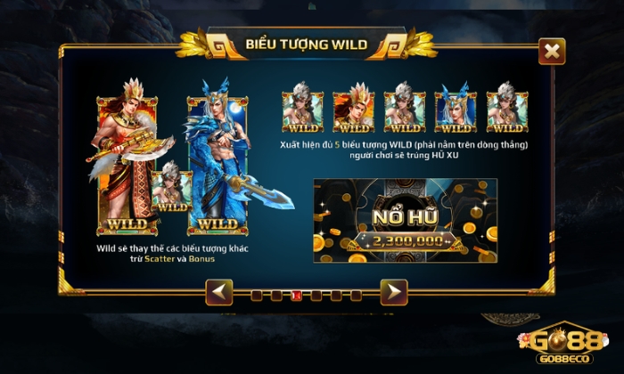 Sơn Tinh Thuỷ Tinh Go88 Biểu tượng Wild trong game