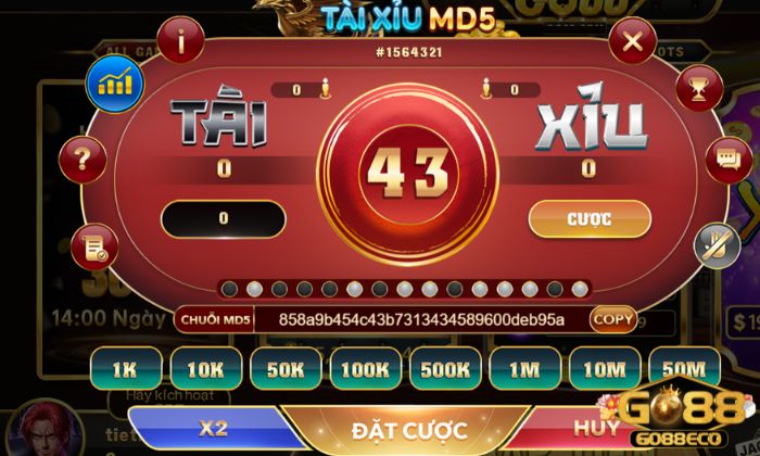 Tài xỉu MD5 Go88 Tham gia đặt cược tài xỉu MD5